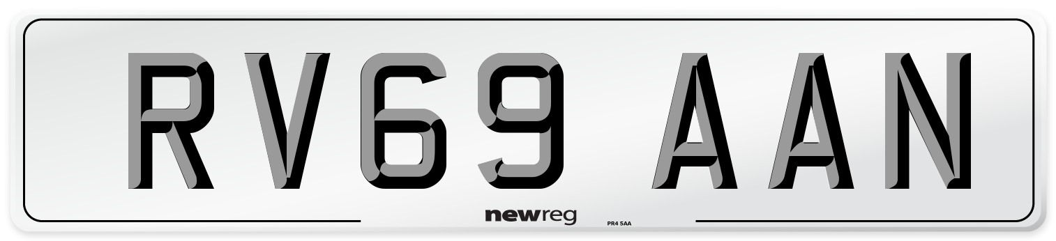 RV69 AAN Number Plate from New Reg
